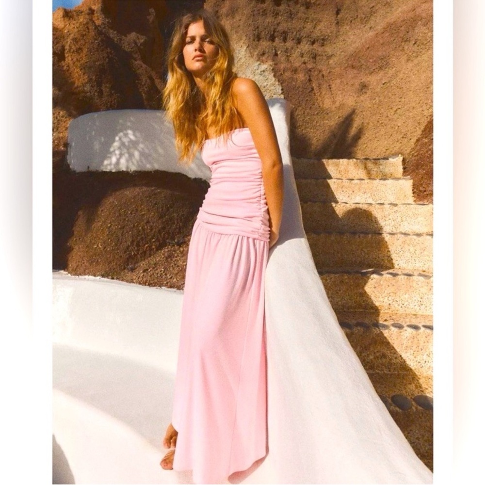 Zara Strapless Pink midi dress
